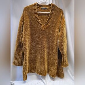 Zara Gold V-Neck Sweater